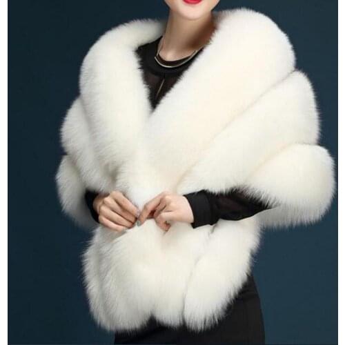 2018 Women Bolero Bridal Shawl Faux Fur Wrap Bolero Wedding Cape Bridal Shawl Fur Cape 2017 Winter Ivory Bridal Cloak Bolero