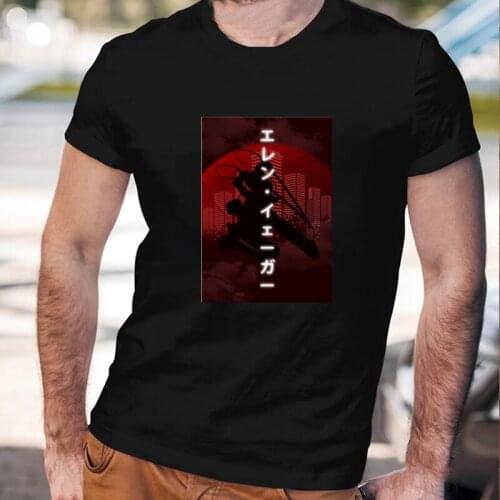 2021 Summer Attack on Titan TShirt Man Japanese Manga Tee Cotton O-neck Anime Short-Sleeved Hot Sale Manga Male Streetwear
