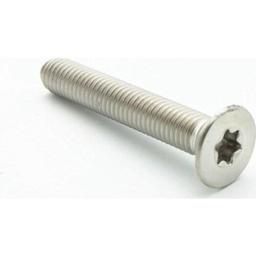 50PCS M3 304 Stainless Steel Metric Thread Flat Head Cap Screw Torx Bolt Fastener