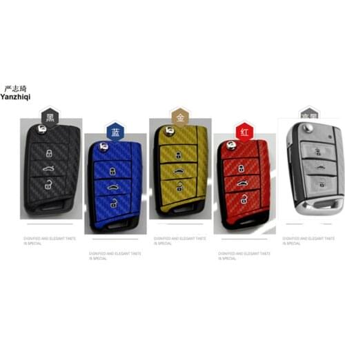 Auto Key Carbon Fiber Protection Scratch-proof Cover Case Film Car-styling Sticker Decal For Volkswagen VW Golf 7 Accessories