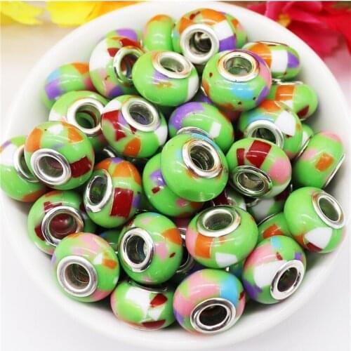 10Pcs Large Hole Spacer Beads Slide Charms for Jewelry Making Fit Pandora Bracelet Pendant Necklace Earrings Keychain DIY Crafts