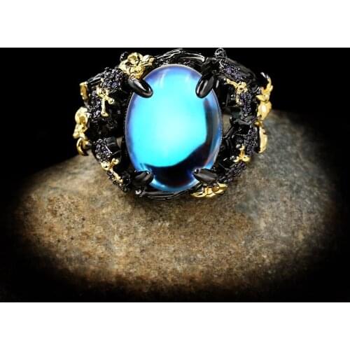 CIZEVA Rings With Semi-precious Stones