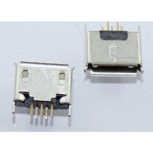 Cltgxdd 10pcs DIP 5pin Micro USB Jack Square port Vertical Micro data charging female socket 5pin jack 180 degree DIP