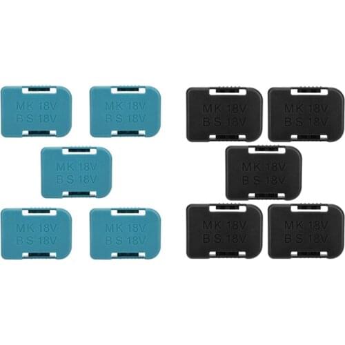 10Pcs Battery Storage Rack Battery Holder Case for Makita 18V Fixing Devices(Black & Blue)