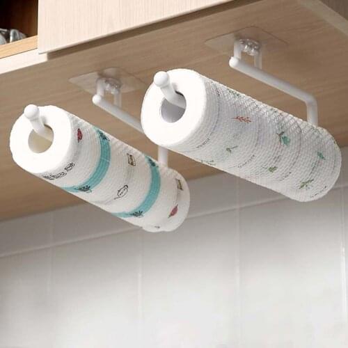 Kitchen Paper Roll Holder Towel Hanger Rack Bar Cabinet Rag Hanging Holder Shelf Toilet Paper Holders Kitchen Accessories Cocina