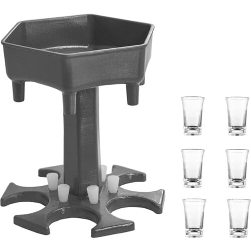 Wine Whisky Beer Dispenser Rack With Glasses Glass Dispenser Holder With 6 Cups Portable ABS 6-cup Hexagonal 6-cup Dispenser