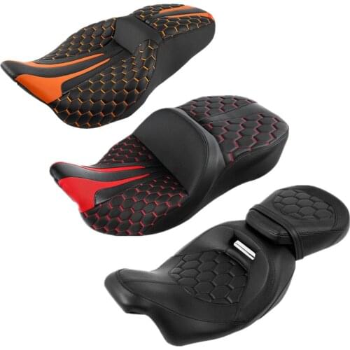 Motorcycle Two-Up Seat For Harley Touring Street Electra Glide Road King Special CVO Custom 2009-2020 2014 2018 Driver Passenger