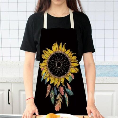 Sunflower Flower Print Apron Ladies Apron Baking Apron Apron Kitchen Cooking Apron Mens Apron Cafe Kitchen Apron Ladies 68x55cm