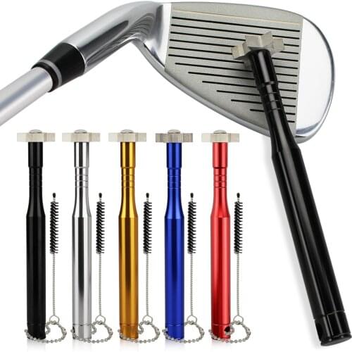 Golf Sharpener w Brush for Cleaning Golf Clubs Head Wedges and Irons Golf Grooving Tool