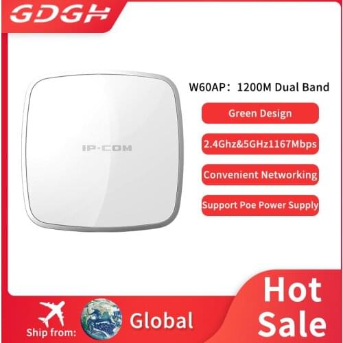 IP-COM W60AP Indoor Wireless Dual Band AP1200M 11AC Wireless Access Point Support PoE Whole Coverage High Gain Antenna AP Panel