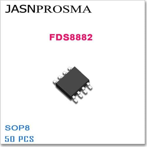 JASNPROSMA FDS8882 SOP8 50PCS N-Channel 30V 9A 8882 High quality FDS
