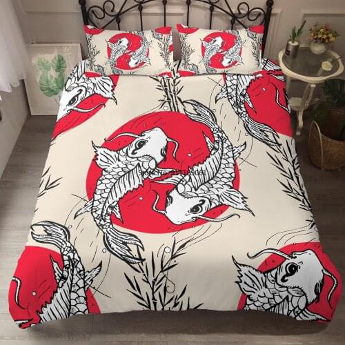 Cartoon 3D Printed Duvet Cover Set Queen Super King Size Animal Fish and Dragon Bedding Set Quilt Cover Bedclothes Pillowcase