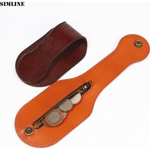 100% Genuine Leather Coin Purse Bag Boston Leather Sap Slap Racket Jacksap Blackjack Self Defense Tool EDC Wallet Men Women Male