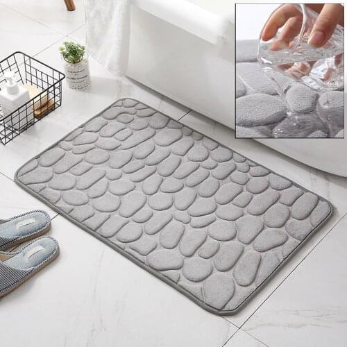 Memory Foam Bath Mat Cobblestone Bathroom Rugs - Bath Mats for Bathroom Bath Rugs