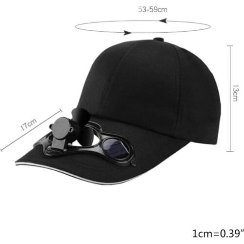 Summer Solar Panel Powered Cooling Fan Baseball Cap Outdoor Peaked Sun Visor Hat A0NF