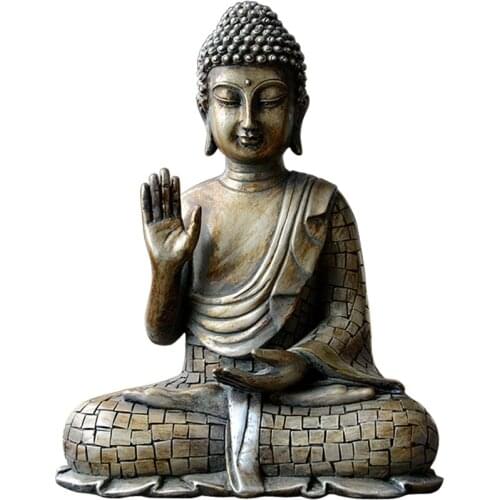 Best Buddha Statues Thailand Buddha Statue Sculpture Home Decor Office Desk Ornament Vintage Gift Figurine Hindu Siting Buddha