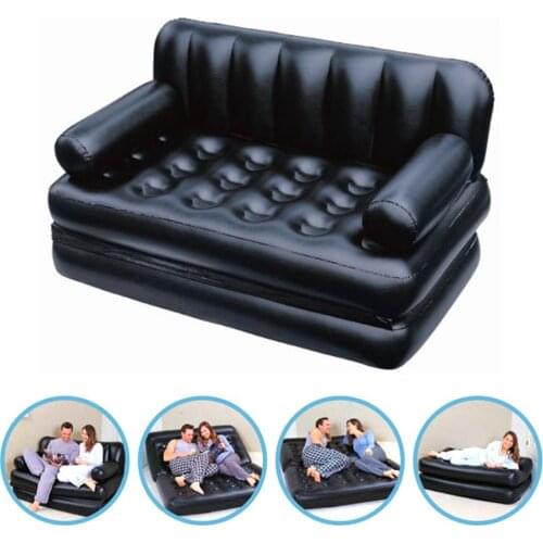 Inflatable Sofa Lounge Chair Soft Folding Multifunctional Air Bed for Living Room Beach Backyard Camping