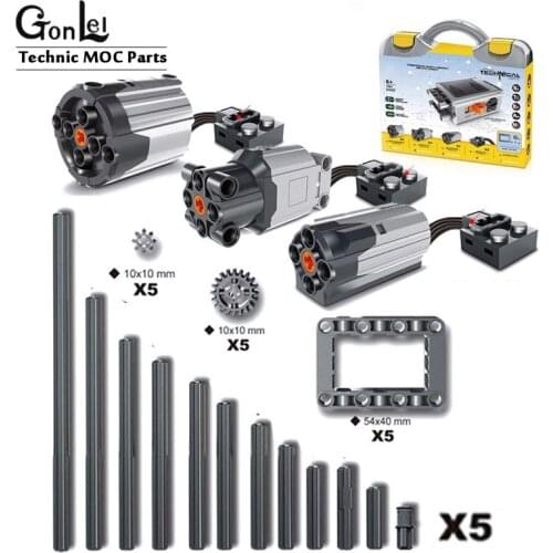 NEW 81PCS/Box MOC High-Tech train Motor Remote Motors Power Electric functions Bricks Parts fit For MOC With BOX