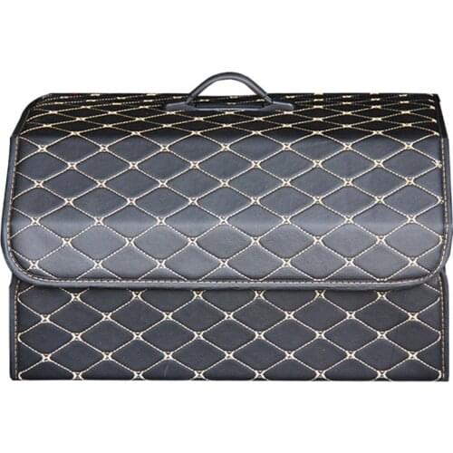 Car Trunk Organizer Box Various Capacity Car Multiuse Tools Storage Bag Stowing Tidying Leather Folding For Storage Box