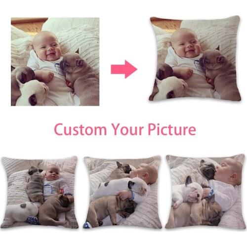 Custom Cushion Design Picture Here Personal Wedding Pet Photos Customize Cushion Gift Pillow Case Double Print Cushion Cover