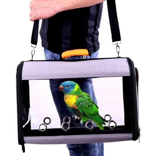 Transparent Outdoor Travel Pet Parrot Breathable Carrying Cage Carrier Shoulder Tote Bag Hanging All-match Safe Going Out Device