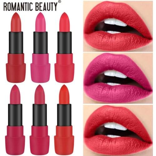 Romantic Beauty 6 Color Velvet Matte Lipstick Moisturizing Waterproof Long Lasting Moisturizing And Nourishing Lip Stick TSLM2