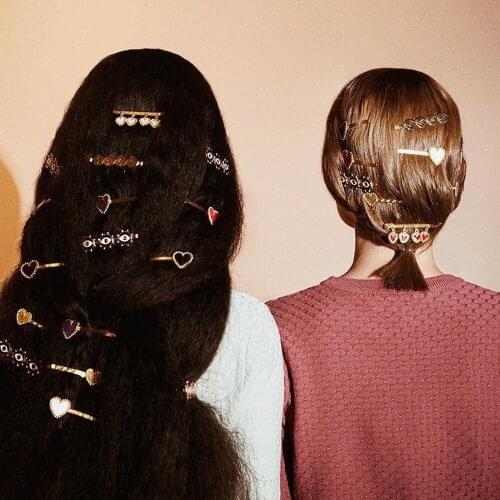 Luxury Metal Heart Pendant Hair Pins Headwear Hair Accessories for Women Tassel Hair Clips Pins Barrettes Hairgrip Headdress