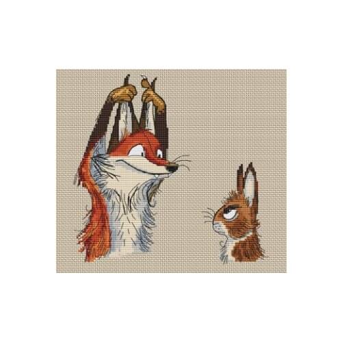 Fox and rabbit 2 cotton self-matching cross stitch Cross stitch RS cotton comes with no prints Gypsy Queen