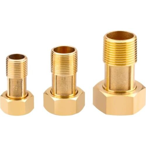 1 Pcs Brass Connector Water Meter Pump Union Pipe Fitting 1/2" 3/4" 1" Thread Adapter Internal And External Silk Four Links