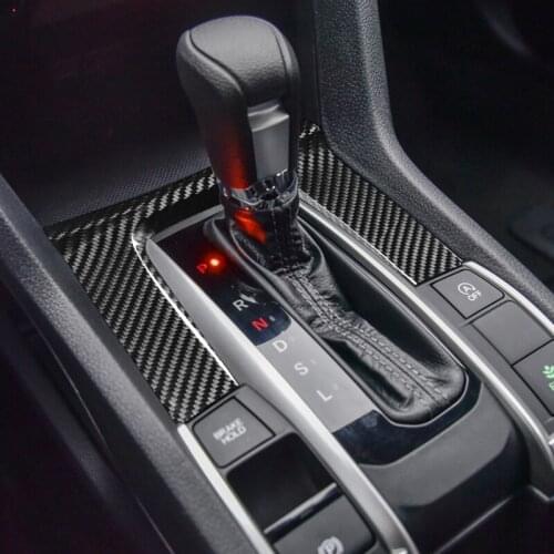 Dry carbon fiber Gear position panel Auto interior decoration strip For Honda civic The tenth generation