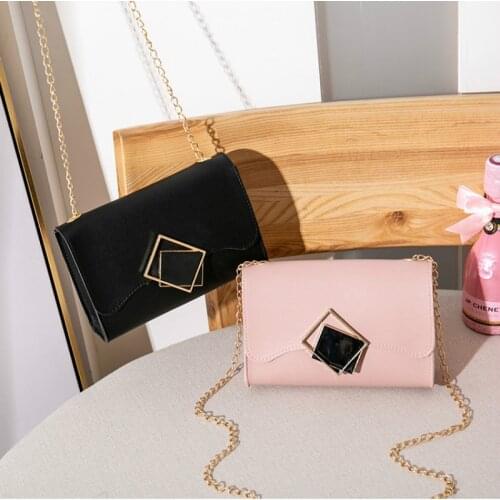 Bags for Women 2021 Fashion Square Buckle Womens Shoulder Bag Chain Buckle Messenger Bag PU Leather Small Square Bag Handbags