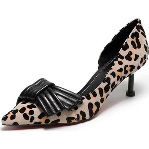 Women Classic Pumps Sexy Leopard Women Shoes High Heels Elegant Office Shoes Women Animal Print Pointed Toe Luxury Singles Shoes