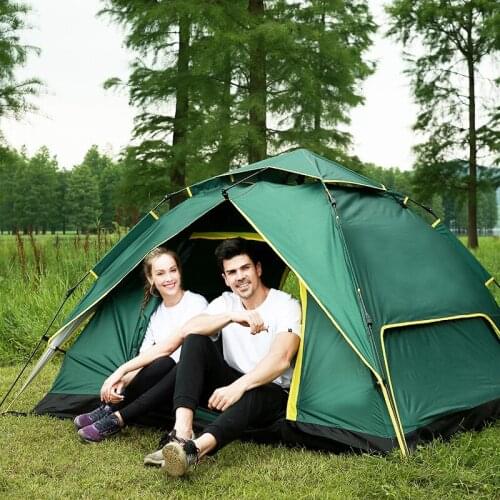 Automatic Opening Camping Tent Double Layer 4 Season Waterproof Rainproof Outdoor Beach Hiking Travel Tent for 2-3 Person