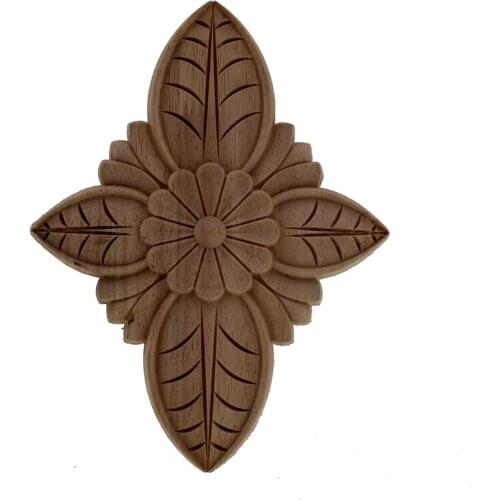 VZLX Rubber Wood Carved Applique Vintage Furniture Craft Decor Home Garden Wedding Decoration Maison Accessories Modern Feng