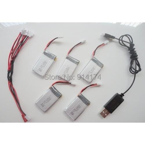 X5c x5c-1 x5sc x5sw RC helicopter quadcopter parts 3.7v 500mah Li-polymer battery set with USB charger cable
