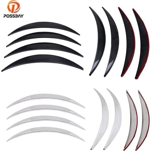 POSSBAY Car Fender Flares Arch Wheel Eyebrow Auto Mudguard Fender Flare Wheel Lip Body Kit Protector Chrome Mud Guards