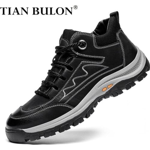 Winter Men Snow Boots Waterproof Rubber Boots Warm Plush Mens Ankle Boots High Quality Mens Hiking Boots Outdoor Safety Shoes