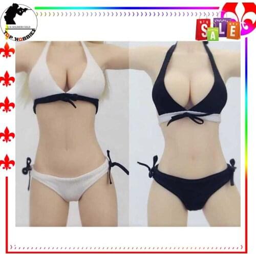 1/6 Scale Dress Female White/Black Underwear Sexy 1/6Bikini Swimsuit f 12" Large Bust Phicen Doll jiaou clothes Action Figure