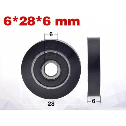 1pcs 6*28*6mm PU wrapped rubber wheel, conveyor belt/automation equipment pulley/rolling wheel, silent soft rubber guide wheel