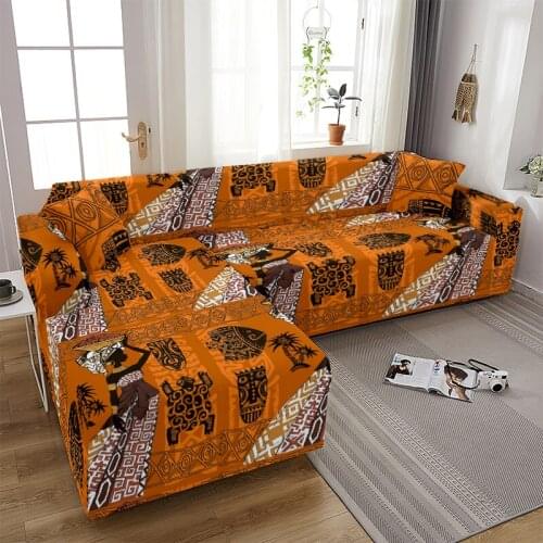 1 Pcs Tropical Style Character Printing L-Shaped Sofa Cover Living Room Dustproof Sofa Cover Corner Sofa Cover Protective Cover
