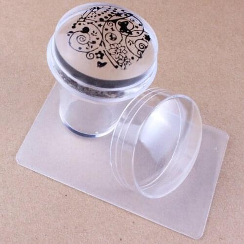 1Pcs 4cm XL Jelly Pure Clear Nail Stamper Scraper Set With Silicone Refill Head Polish Print Manicure Stamping Tools