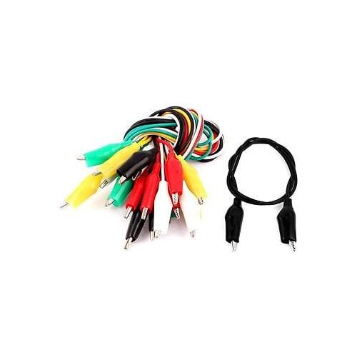 10pcs Assorted Color Dual Ended Alligator Crocodile Clip Test Leads Cable 47cm