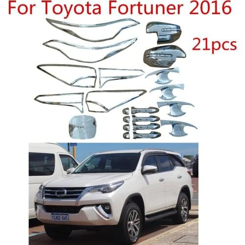 High-quality 21PCS ABS Chrome plated trim accessories plated For Toyota Fortuner 2015-2018 FS Car exterior refit is special