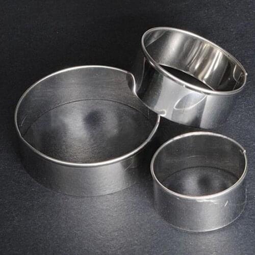 3Pcs Stainless Steel Biscuit Mould Portable Round Shape Cake Fondant Mold Kitchen Gadgets Baking Accessories Cookie Mould Cutter