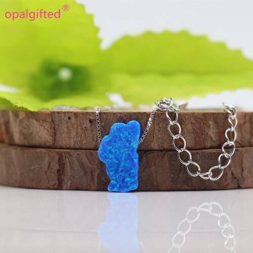 50pcs Fahion 9*15mm Tahoe Lake Opal Necklace Synthetic Tahoe Opal Necklace With 925 Silver Jewelry