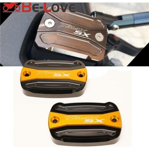 LOGO "Tmax SX " Motorcycle Accessories High Quality CNC Brake Fluid Reservoir Cap Cove For Yamaha TMAX 530 SX 2017- 2019