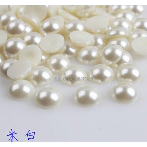 White And beige Half Round Pearl beads Beads Flatback Cabochon Scrapbooking Craft For Diy 3000pcs 4mm BMZZ04m