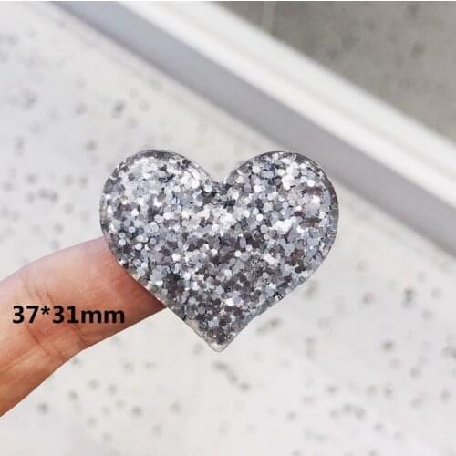 1Pcs Heart-shaped Shiny Flatback Planar Resin DIY Crafts Supplies Arts Phone Shell Decor Material Hair Accessories