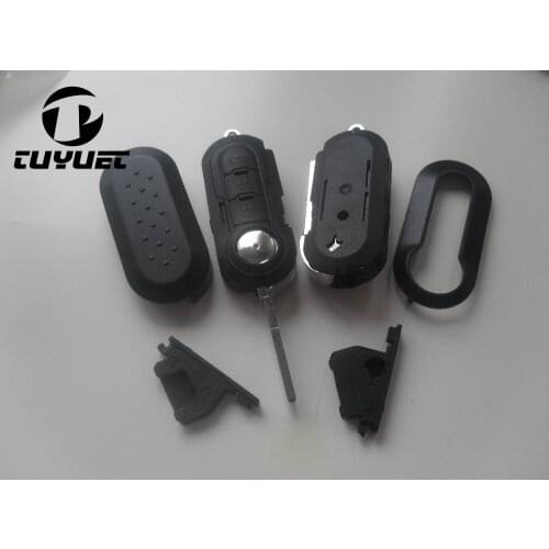 3 Buttons Flip Remote Key COMBO Case Shell Cover for FIAT 500 Panda Punto Bravo Car Alarm Keyless Entry Fob With LOGO
