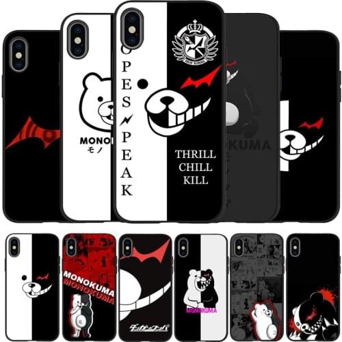 Cute Kumamon Danganronpa Monokuma Black TPU Silicone Soft Phone Case For iPhone 11 12 Pro X XR XS MAX 5 6 7 8 Plus SE 2020